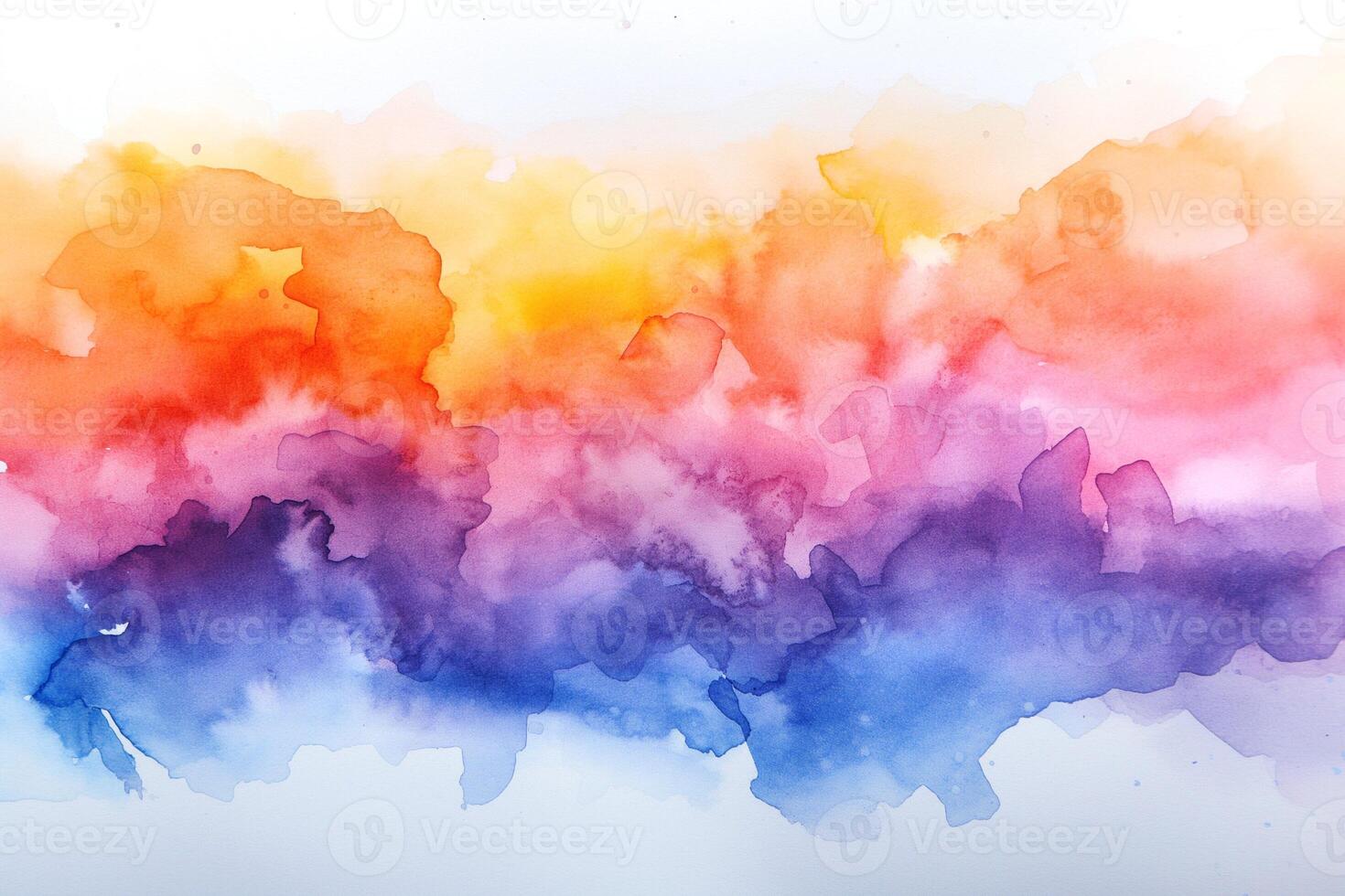 A vibrant watercolor abstract background blending warm and cool tones in a harmonious mix. photo