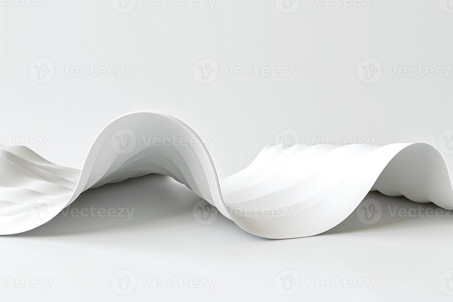 Abstract wave of white paper, highlighting elegant curves and soft shadows. photo