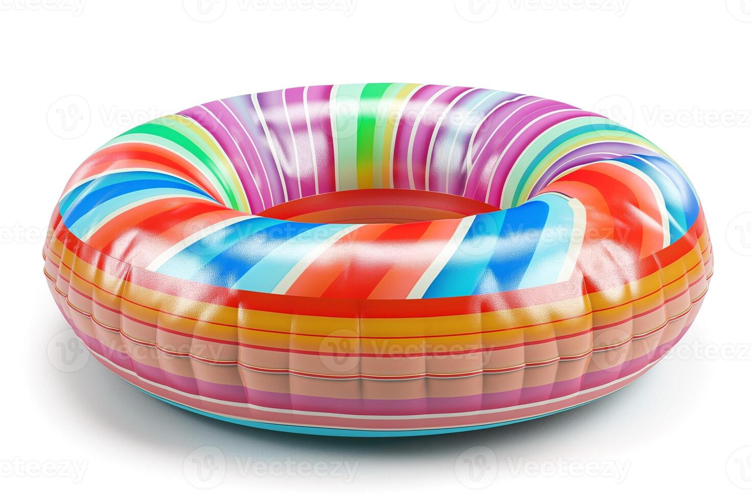 Colorful inflatable pool ring perfect for summer fun. photo