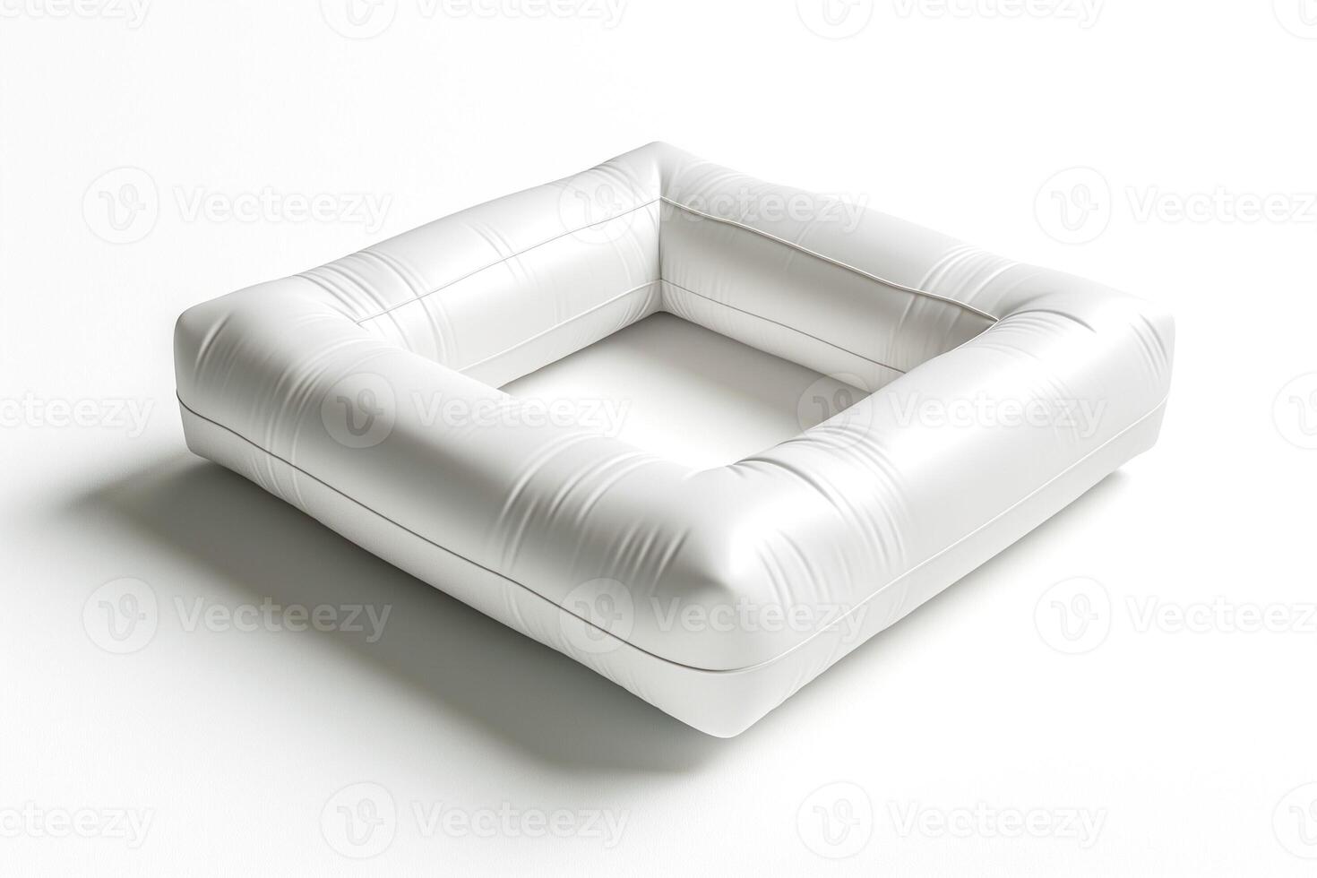 Stylish white inflatable pet bed, offering comfort and a modern design for any home. photo