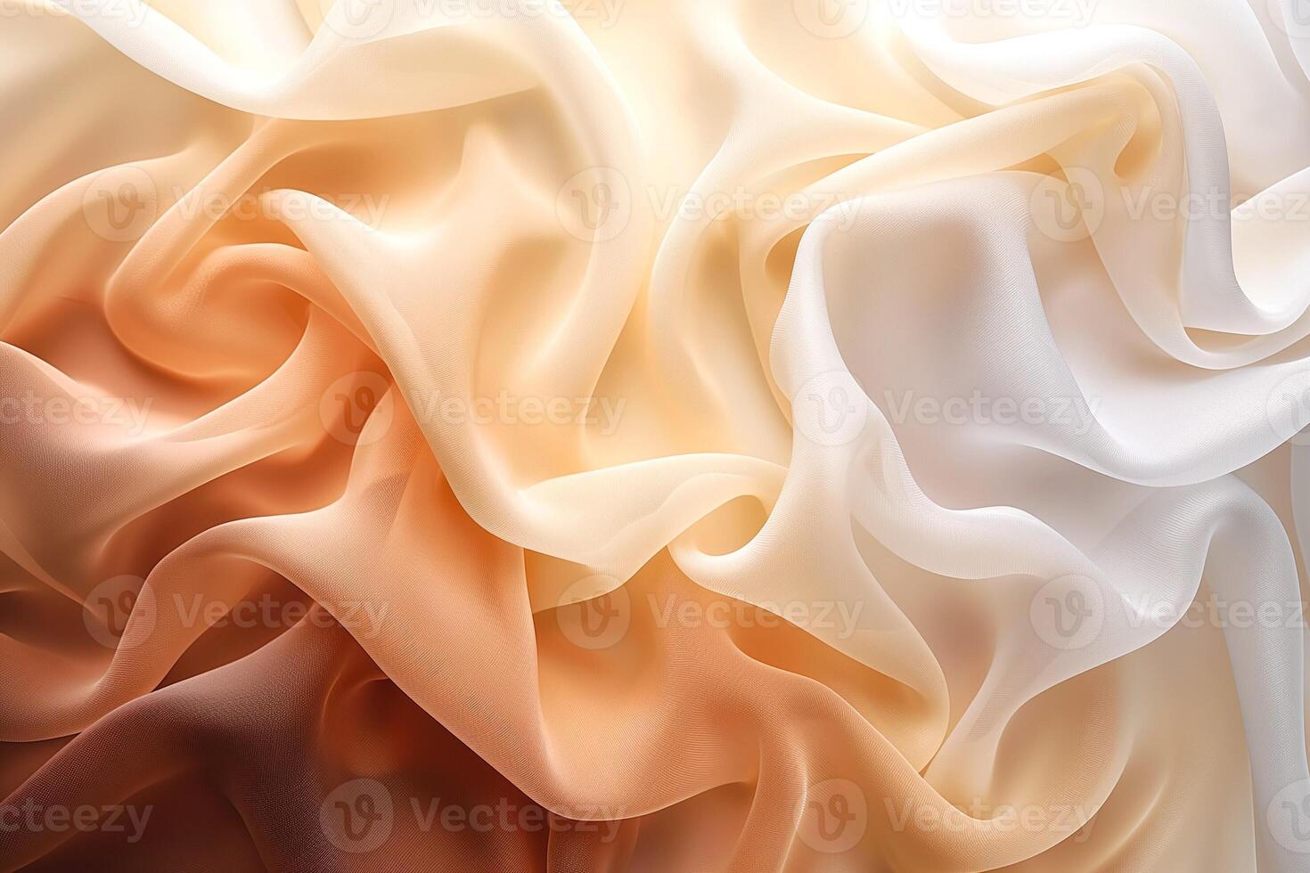 Soft, flowing fabric in shades of cream, peach, and gold creates a serene, elegant backdrop. photo
