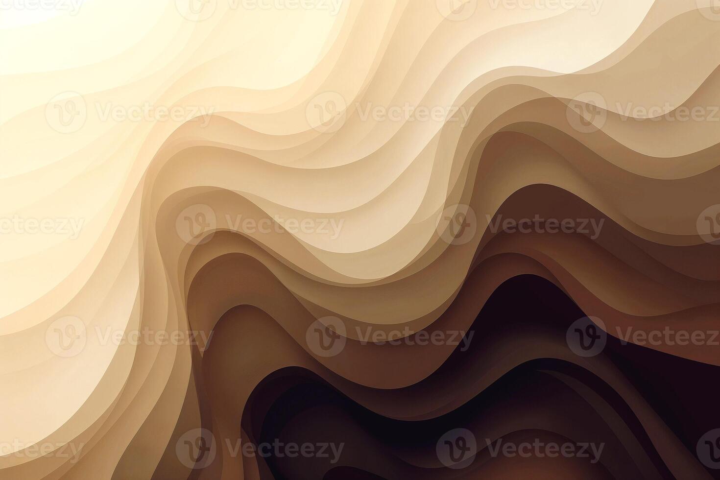 An abstract composition of smooth, flowing waves in warm earthy tones, creating a sense of tranquility and depth. photo