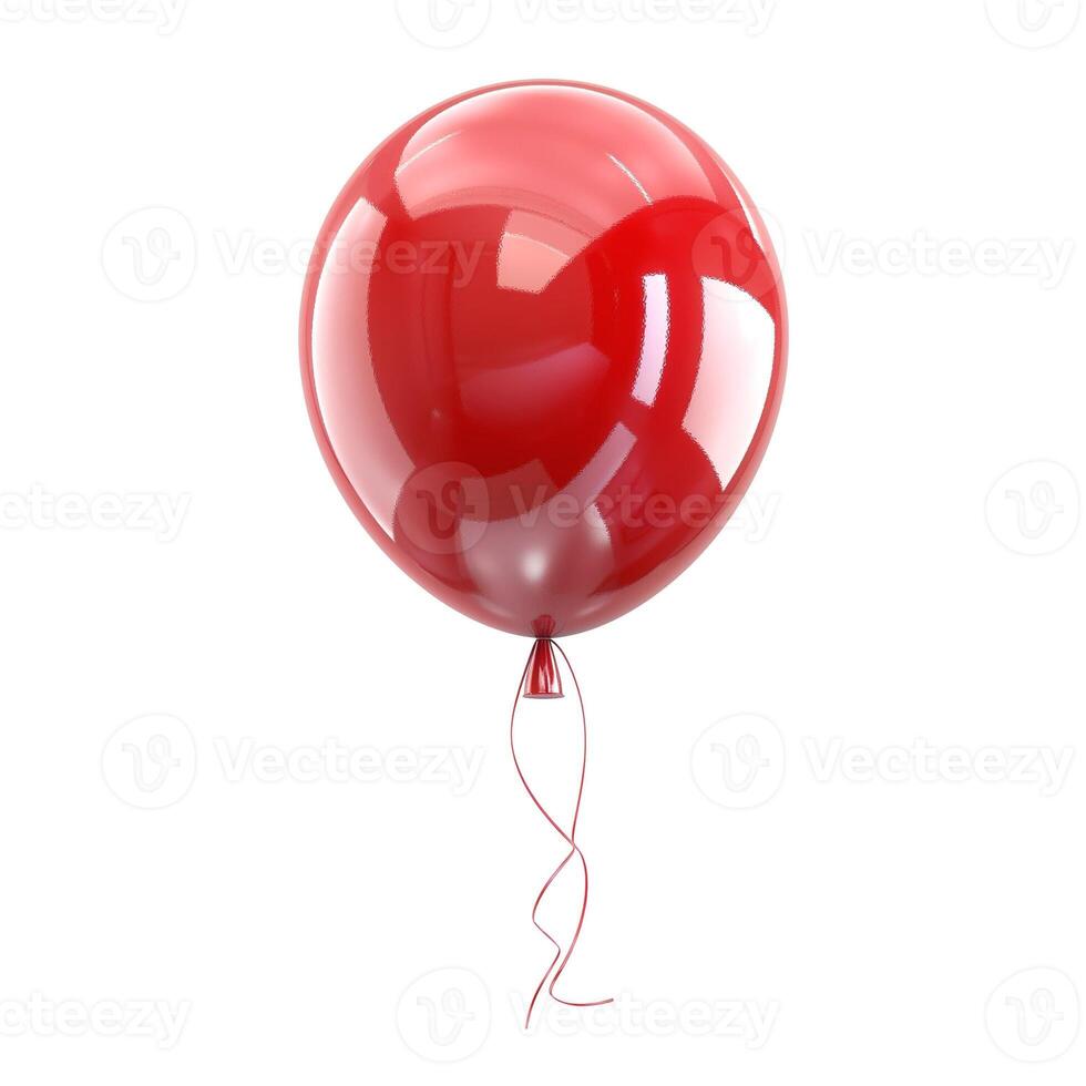 A vibrant red balloon illuminating a joyful atmosphere, perfect for celebrations and parties. photo