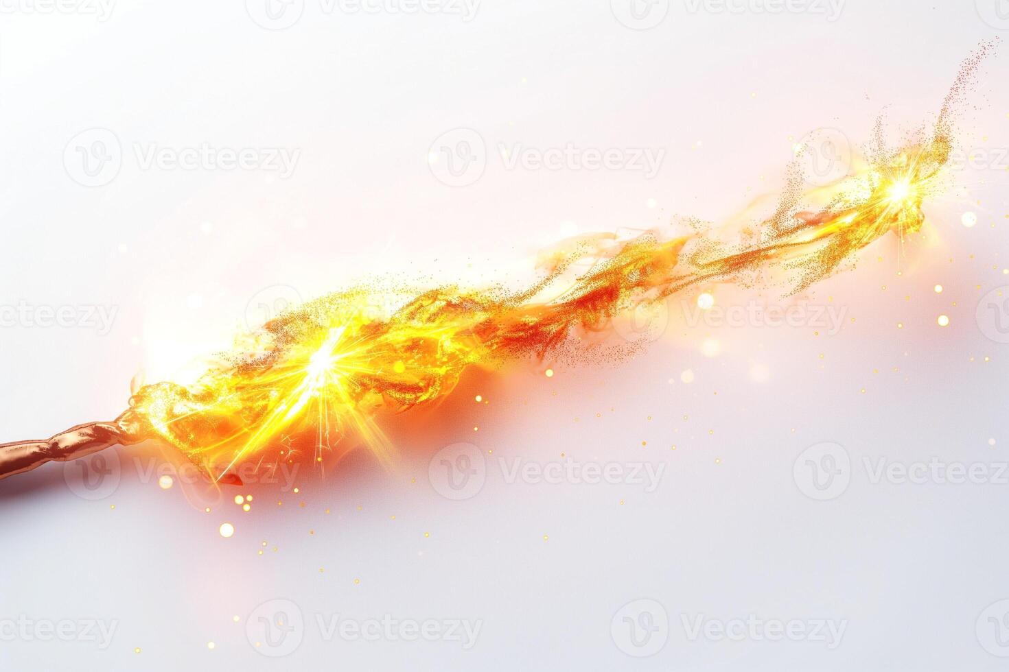 A dynamic depiction of a glowing magical wand emitting sparks and light trails, symbolizing creativity and imagination. photo