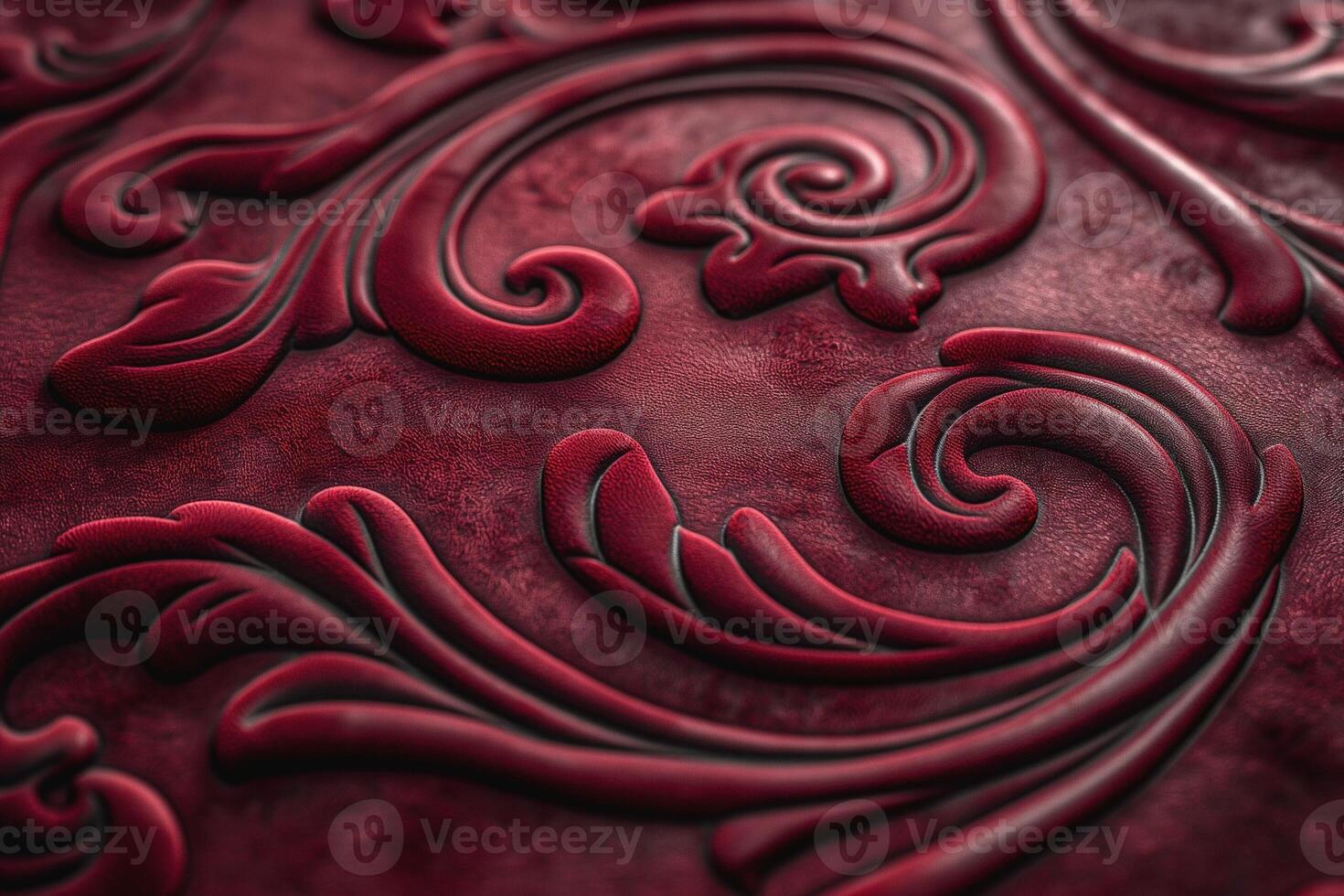 Intricate maroon leather texture showcasing elegant embossed patterns. photo