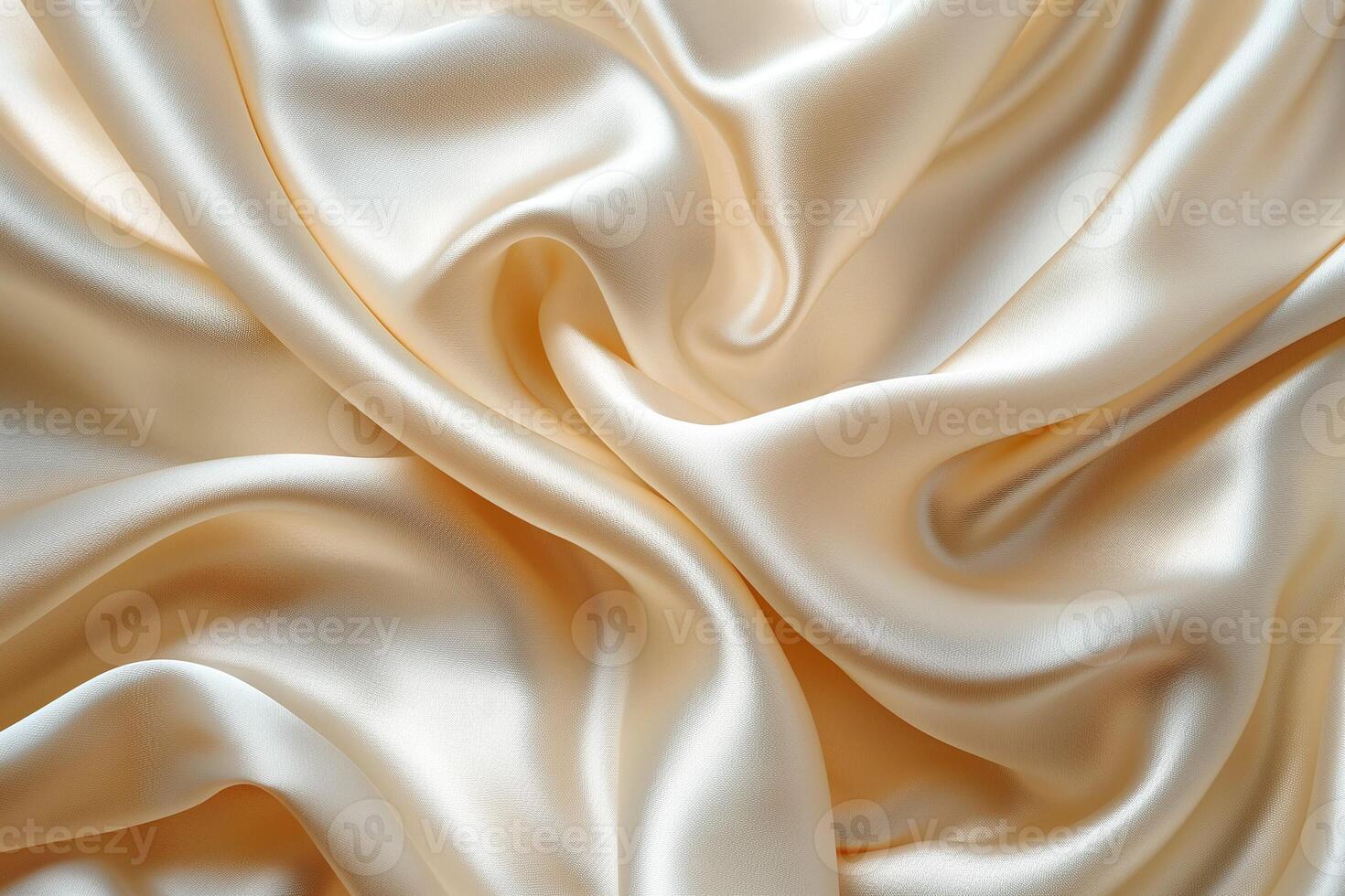 Luxurious beige satin fabric in a flowing, elegant pattern. photo