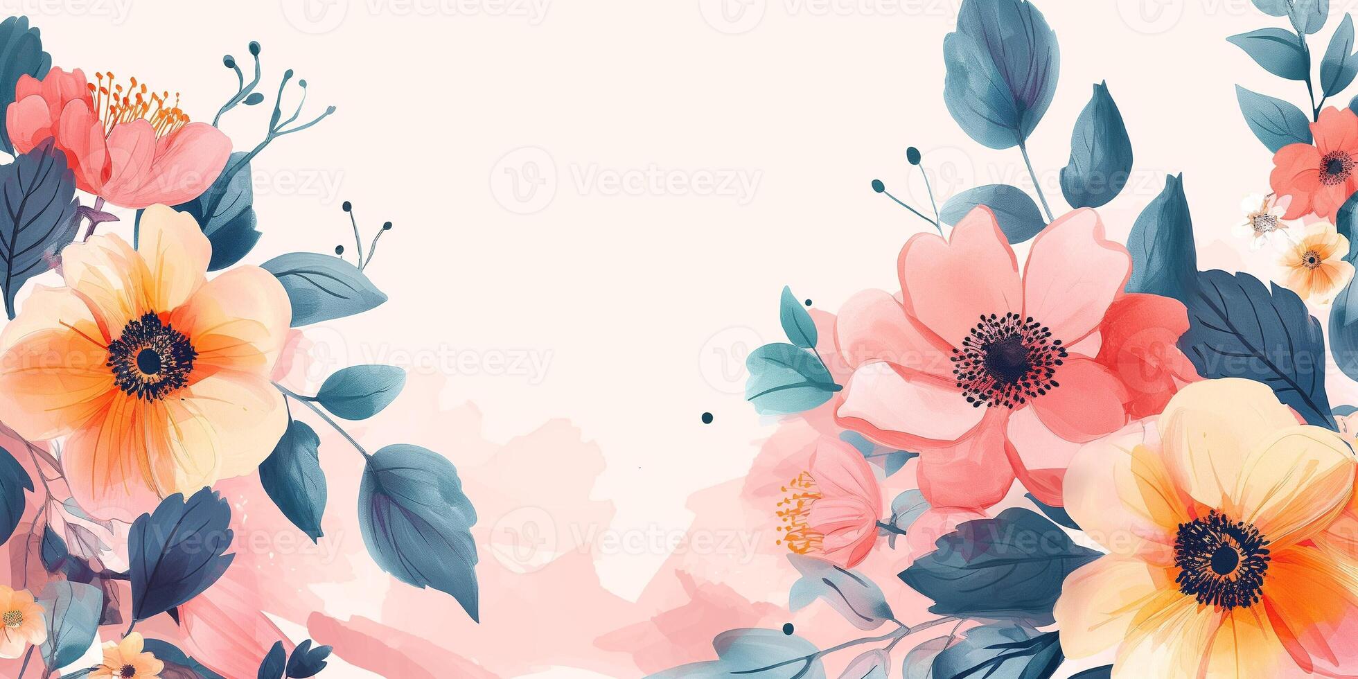 A vibrant floral arrangement featuring pink and yellow flowers against a soft beige background. photo