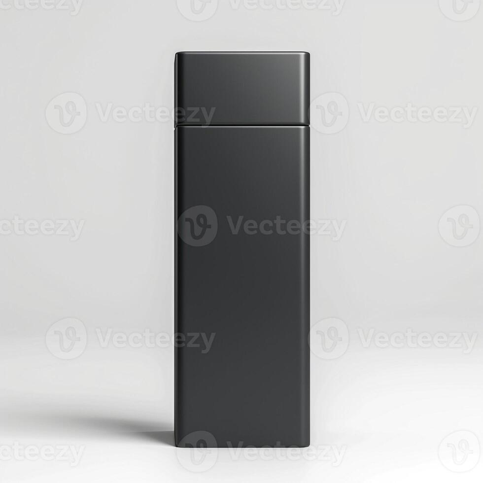 Sleek black rectangular container designed for modern storage solutions. photo