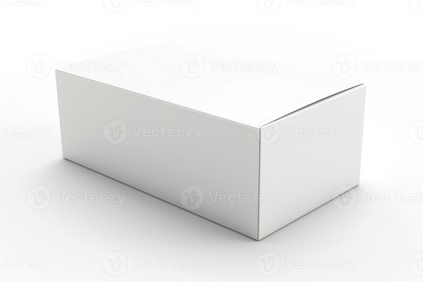A minimalist white box with a smooth, shiny surface, ideal for packaging or storage. photo
