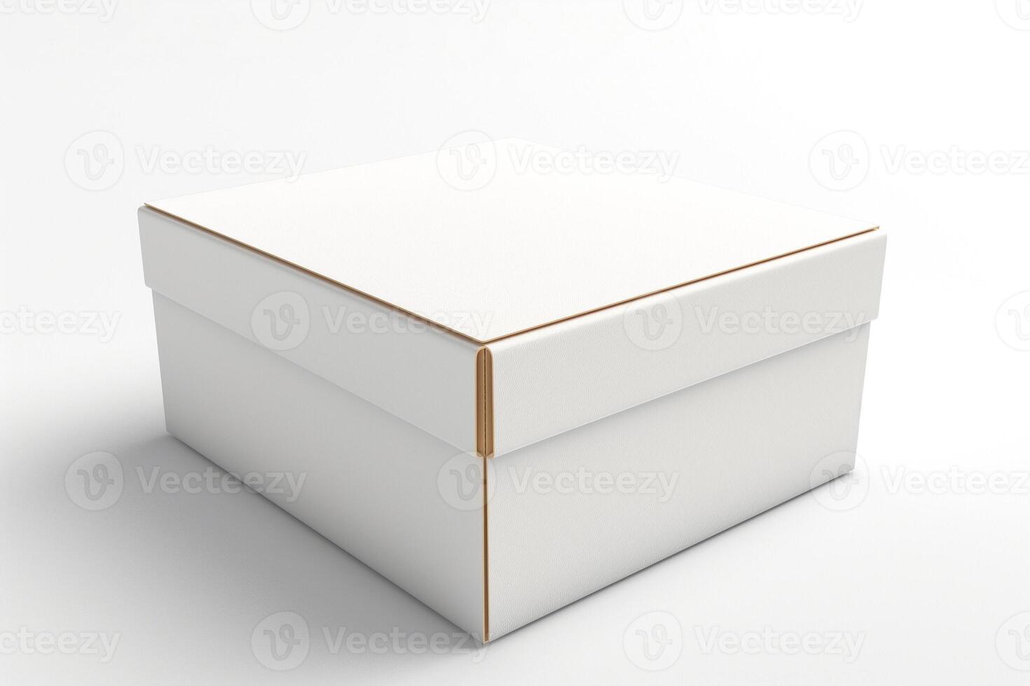 A clean, white cardboard box with a removable lid, showcasing minimalist design and versatility for storage or gifting. photo