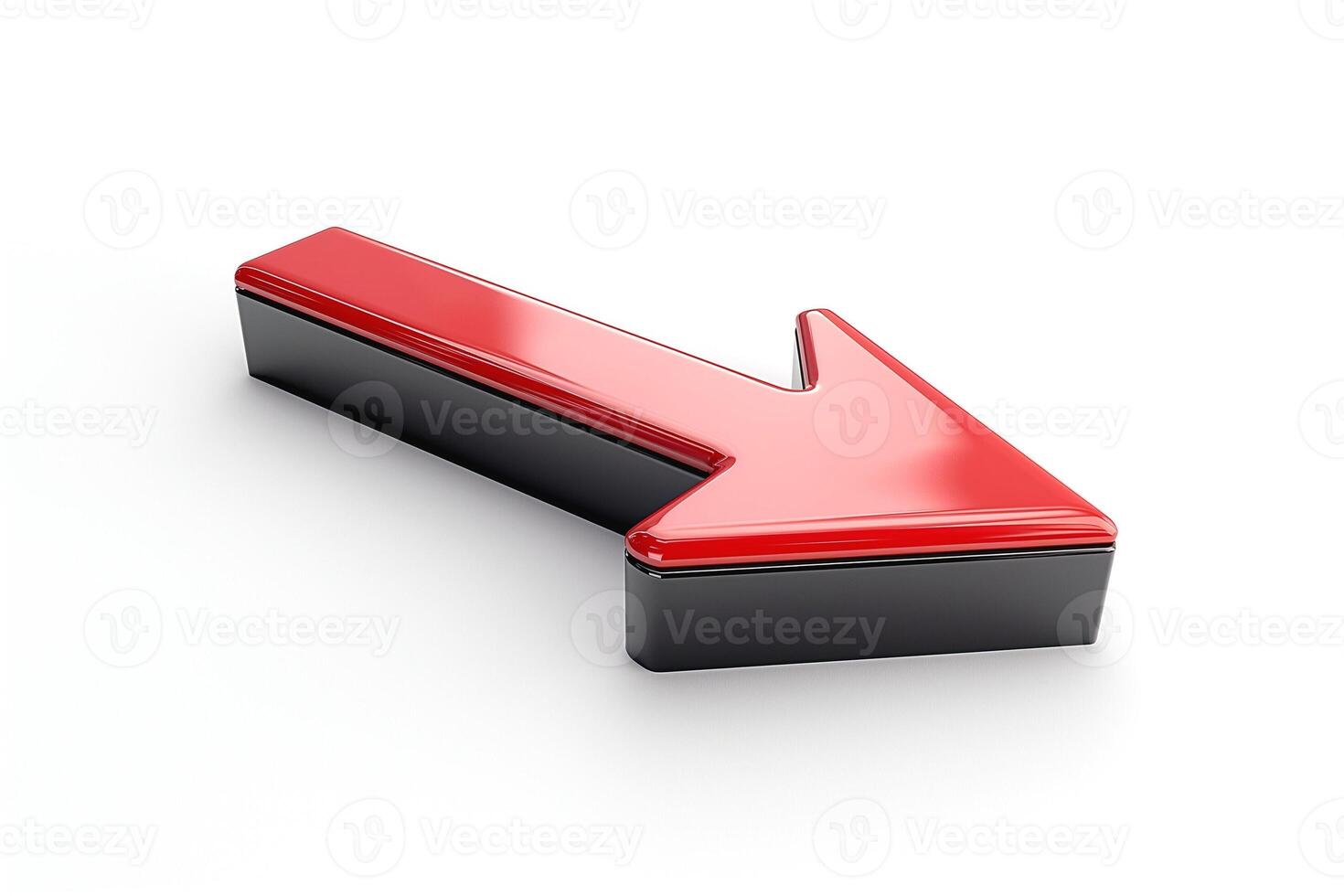 A glossy red leftward arrow icon with a black base, symbolizing direction and guidance. photo