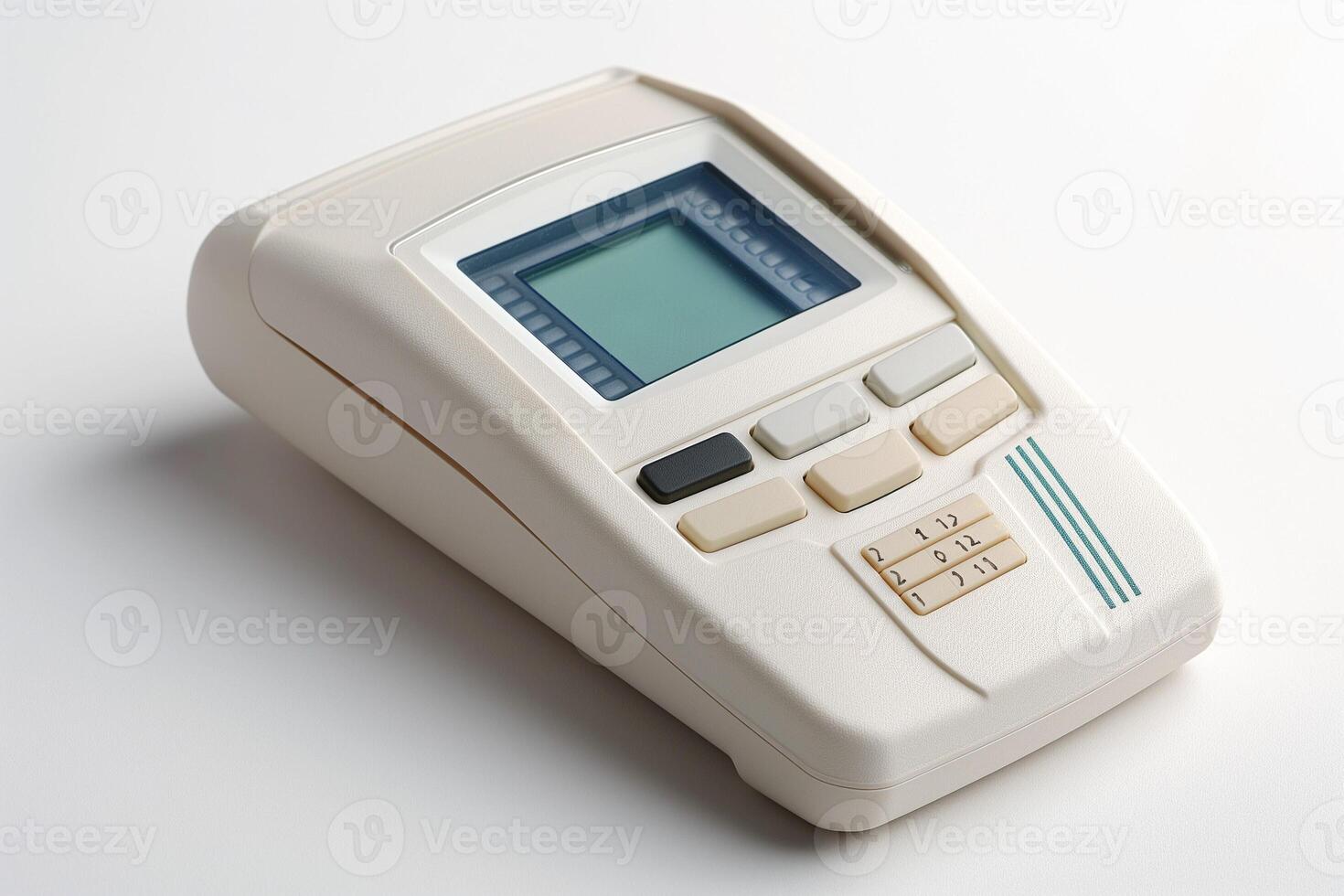 A sleek, modern handheld device with a digital screen and buttons designed for easy navigation. photo