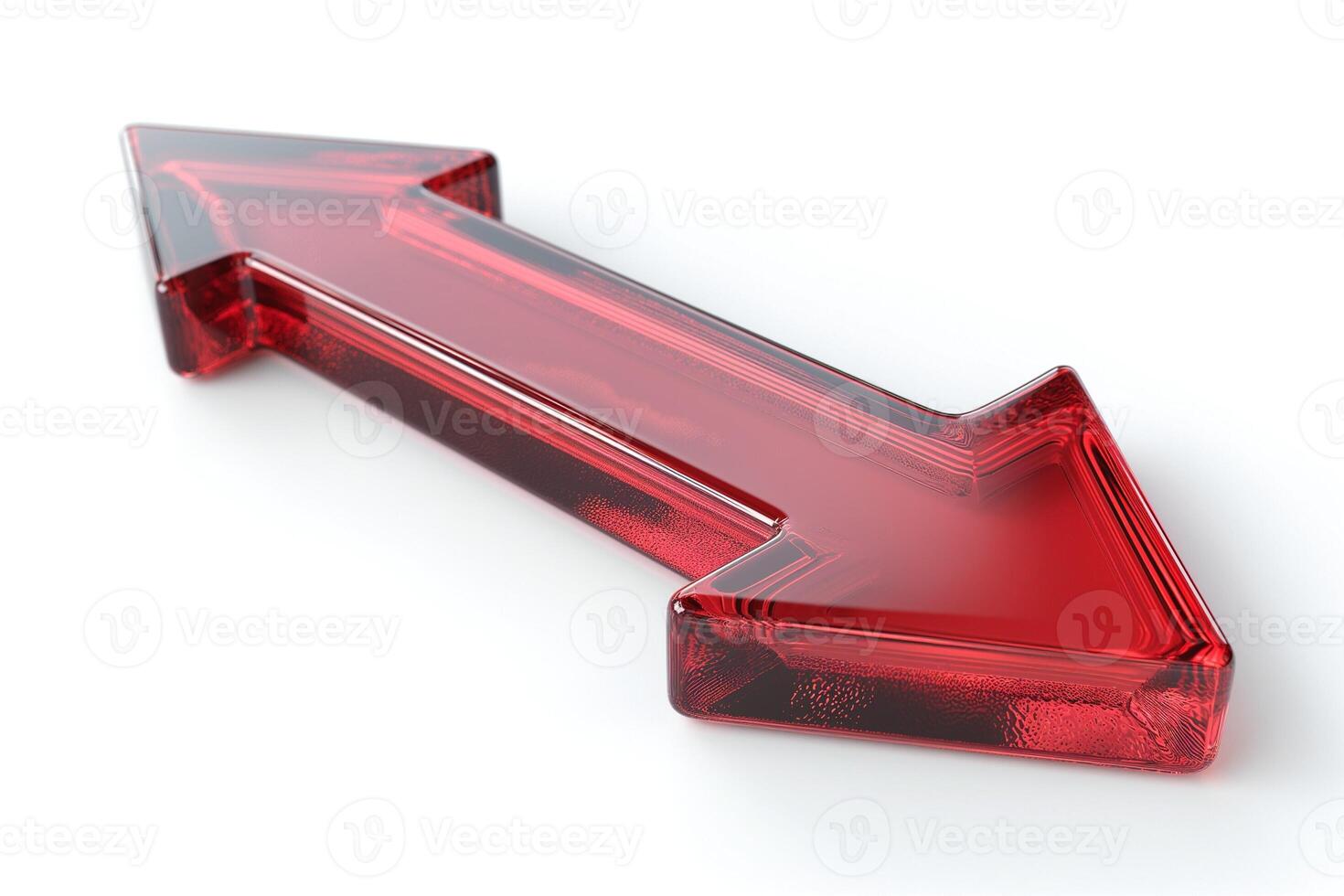 Red glass arrow pointing left and right, symbolizing choice and direction. photo