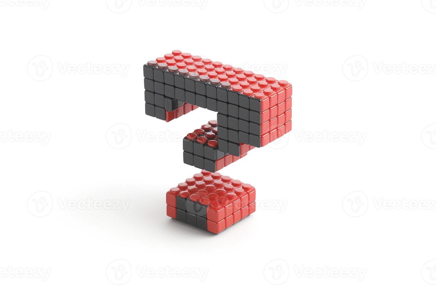 Red and black abstract structure showcasing geometric shapes and depth, ideal for creative design themes. photo