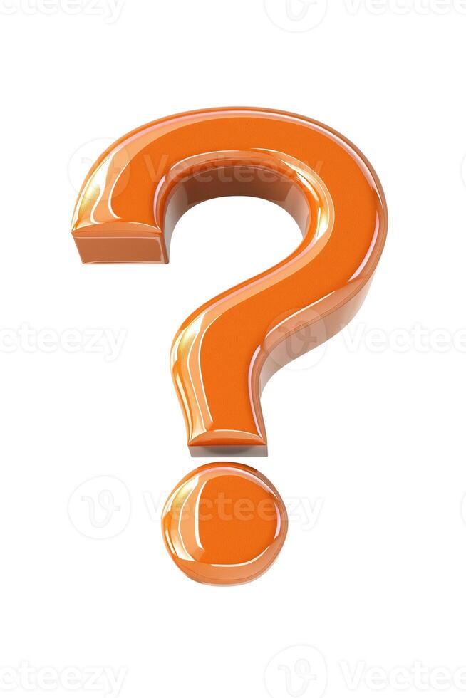 Large orange question mark symbolizing curiosity and inquiries. photo