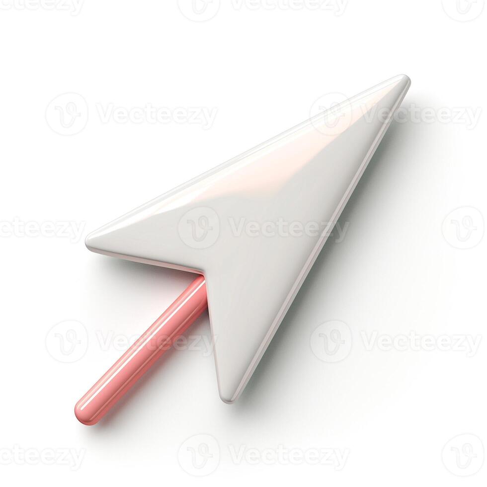A glossy computer mouse cursor icon in a sleek design, showcasing a modern aesthetic. photo