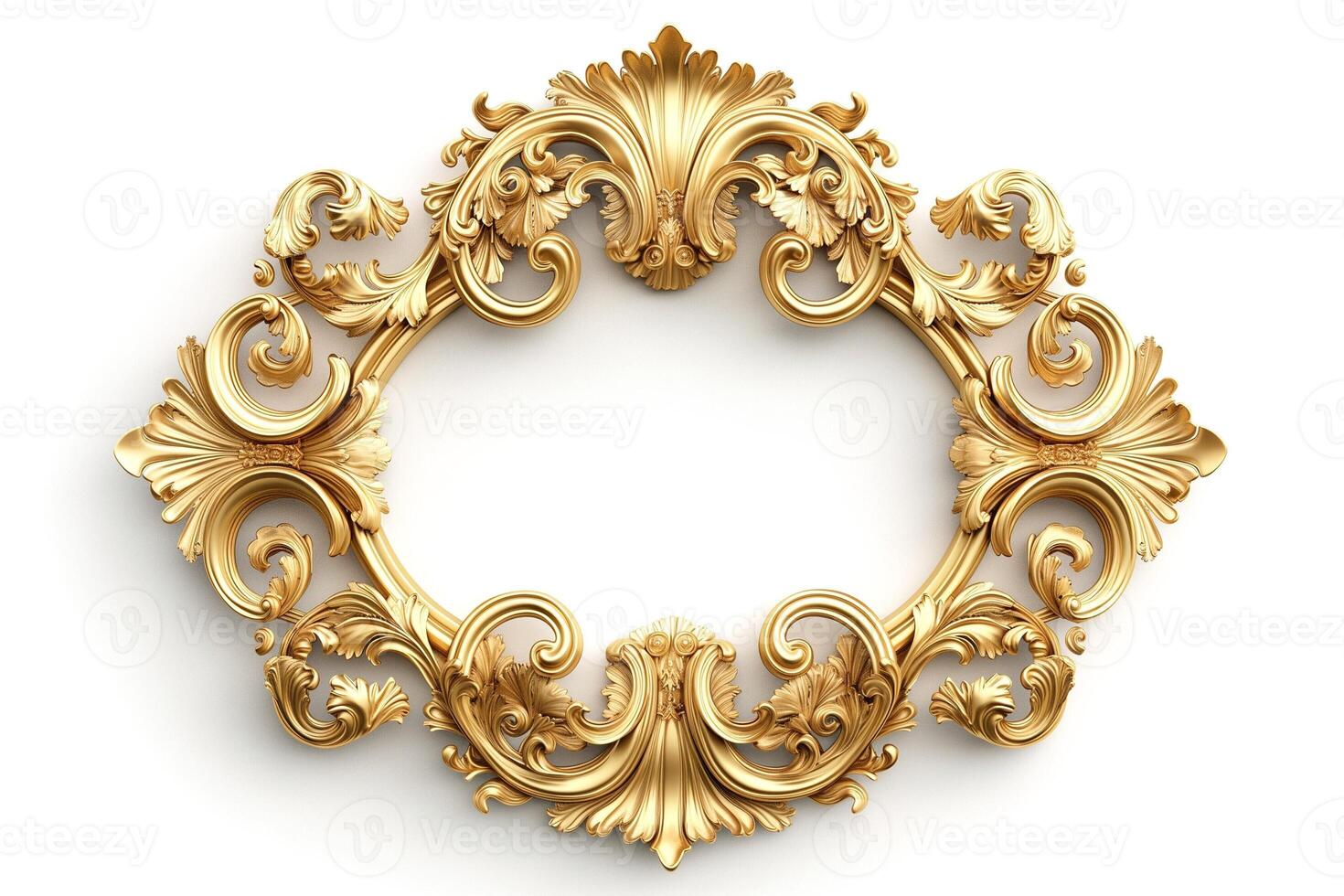 Ornate gold picture frame with intricate designs, perfect for showcasing art pieces. photo