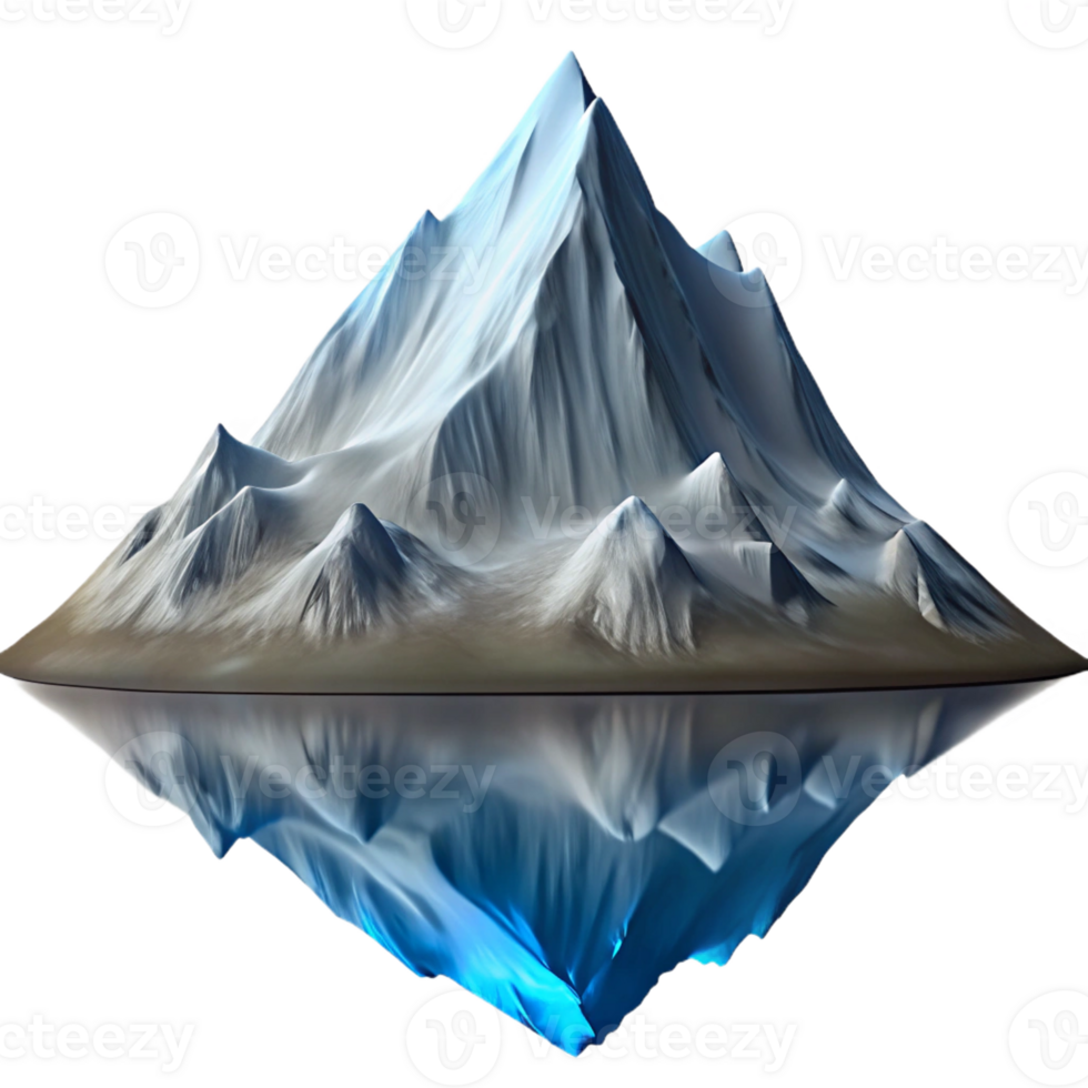 magnificent minimalist A majestic snow-capped mountain peak reflecting in a crystal-clear alpine lake, crisp, detailed photography original png