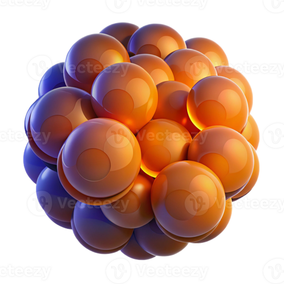 wonderful modern A field of translucent, overlapping circles in varying sizes and opacities, in shades of deep indigo and vibrant orange, illuminated by a back light high resolution png