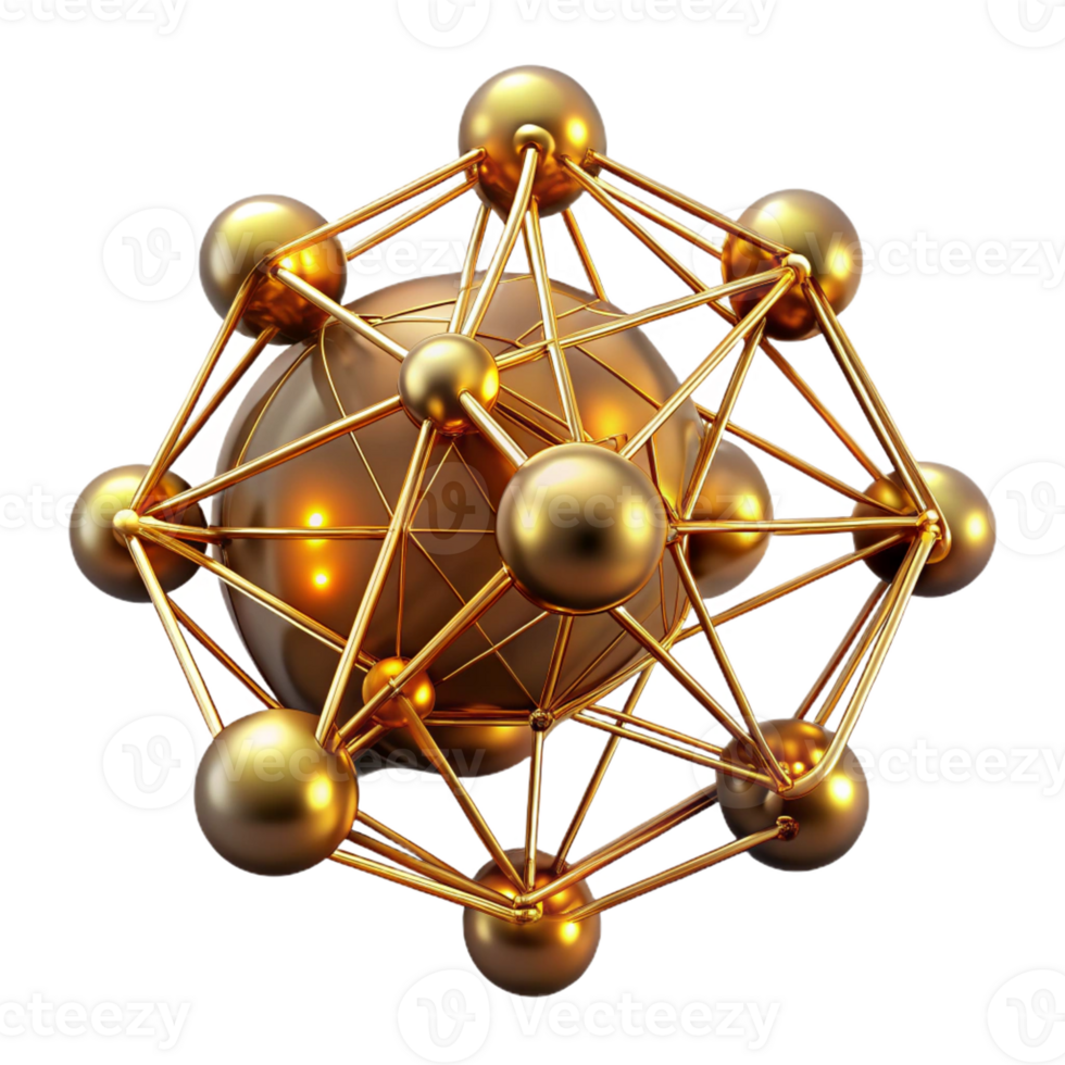 extraordinary abstract A complex network of interconnected nodes and lines, glowing with a warm, golden light, resembling a neural network, in a dark, digital art style high resolution png