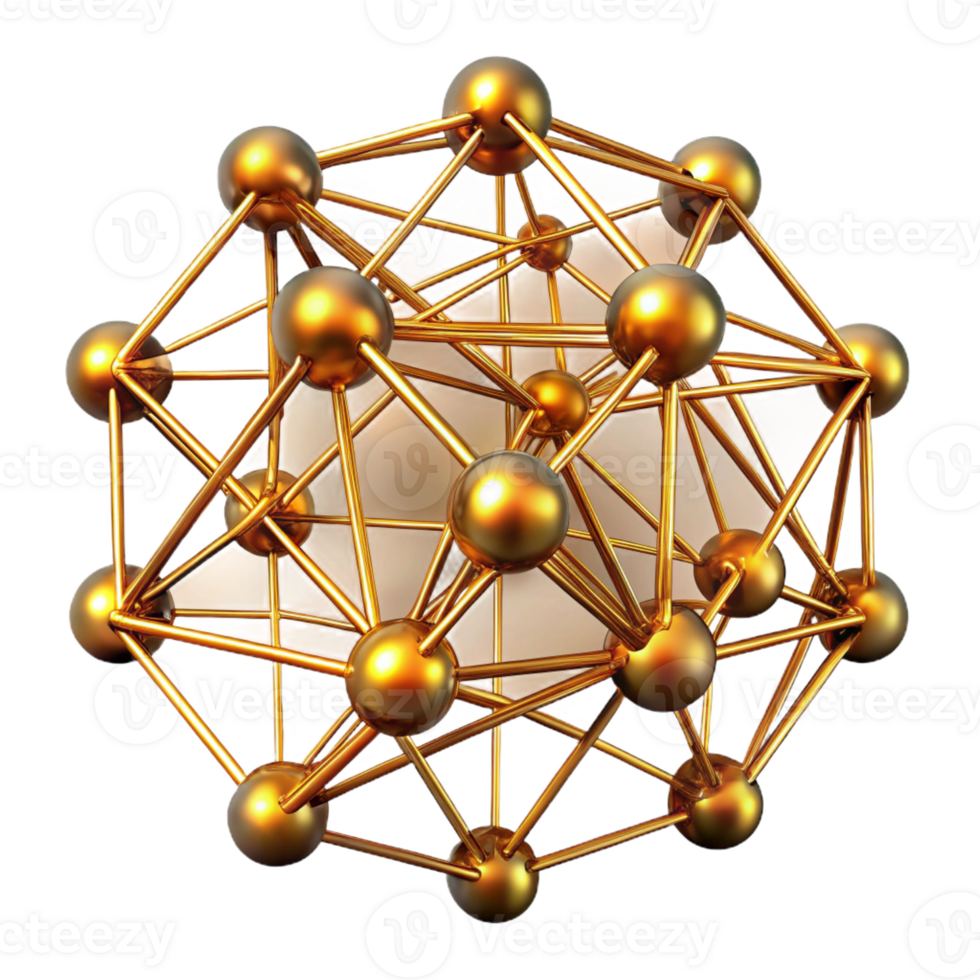 wonderful minimalist A complex network of interconnected nodes and lines, glowing with a warm, golden light, resembling a neural network, in a dark, digital art style original png
