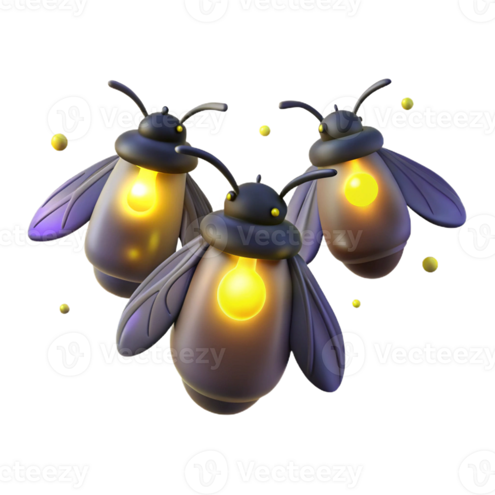 stunning modern A group of fireflies illuminating a dark forest clearing, magical realism, ethereal glow high resolution png