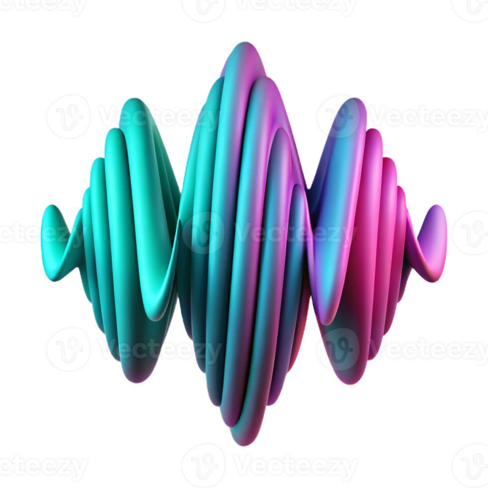 wonderful creative An abstract representation of sound waves, visualized as undulating lines of vibrant turquoise and fuchsia, illuminated by a pulsating strobe light 4K png