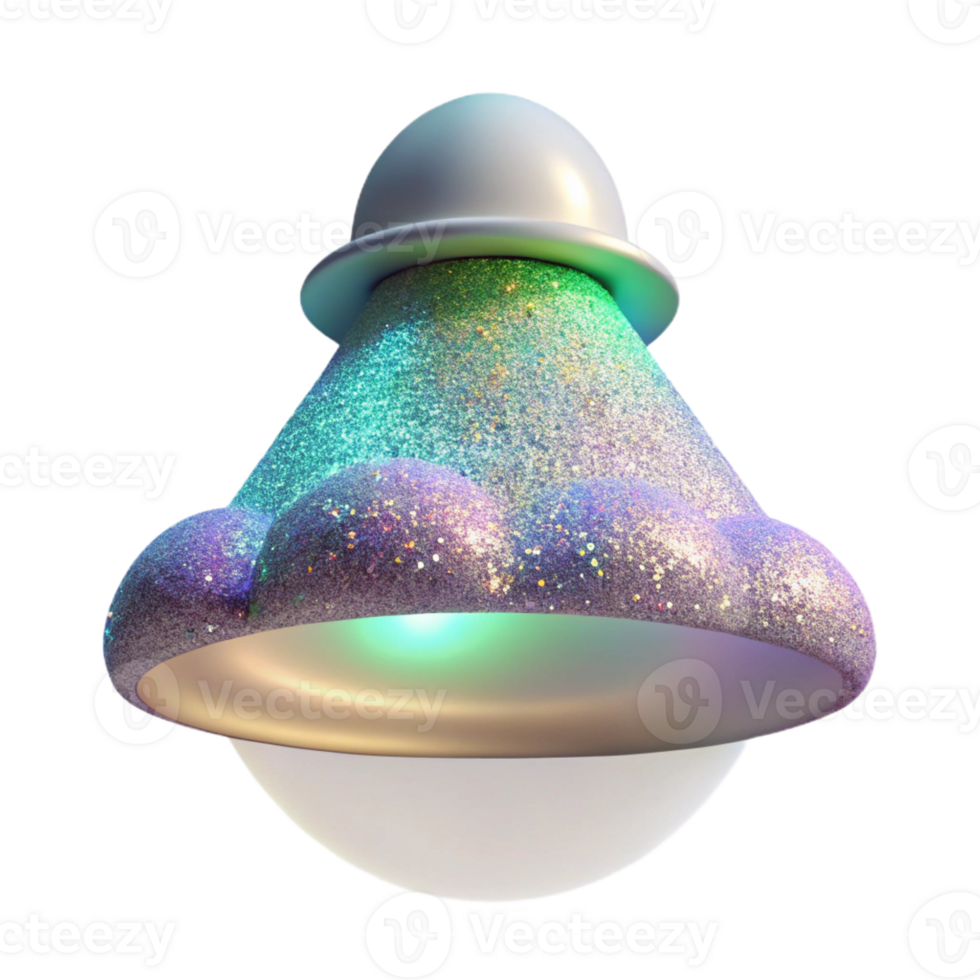 impressive rustic A cloud of iridescent, holographic glitter particles suspended in mid-air, illuminated by a multi-colored, rotating spotlight high quality png
