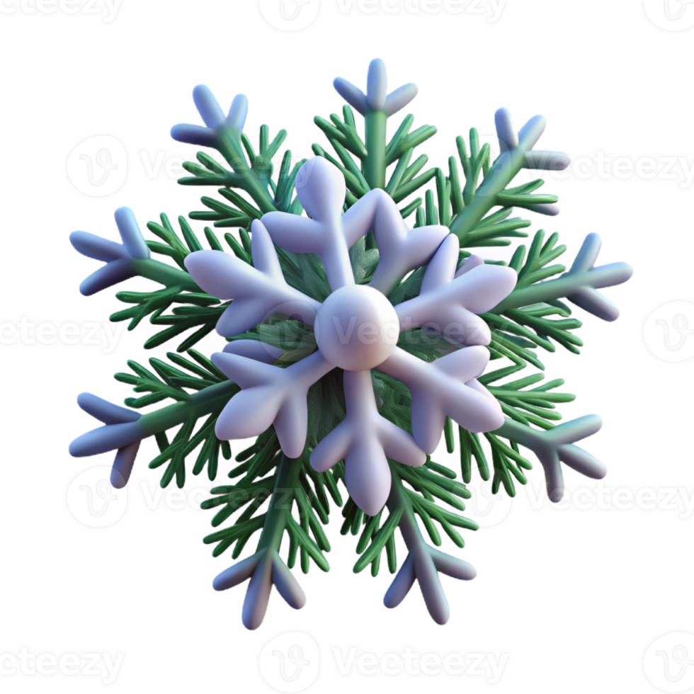stunning rustic A single perfect snowflake resting on a dark evergreen branch, macro photography, winter theme original png