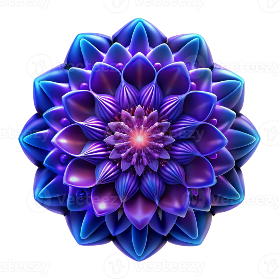magnificent minimalist An intricate, fractal pattern in shades of deep purple and electric blue, with a subtle glowing effect, illuminated by a soft, diffused light original png