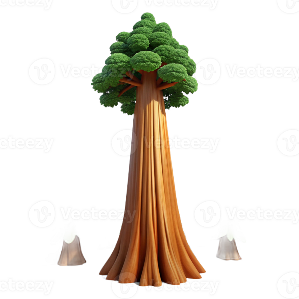 vibrant rustic A giant sequoia tree towering over a dense forest, awe-inspiring and majestic, landscape photography exclusive png