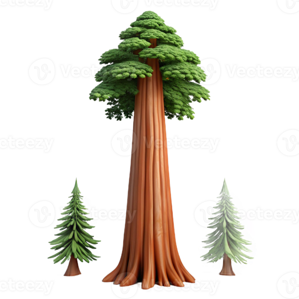 extraordinary abstract A giant sequoia tree towering over a dense forest, awe-inspiring and majestic, landscape photography high resolution png