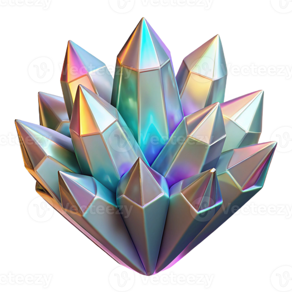 stunning vintage A microscopic view of crystal formations, with intricate patterns and facets, in shades of clear and iridescent, illuminated by a polarized light exclusive png