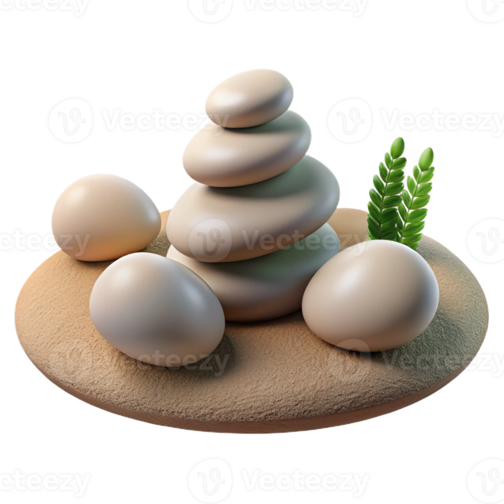 dramatic contemporary A group of pebbles arranged in a zen garden, minimalist photography, calming and serene original png