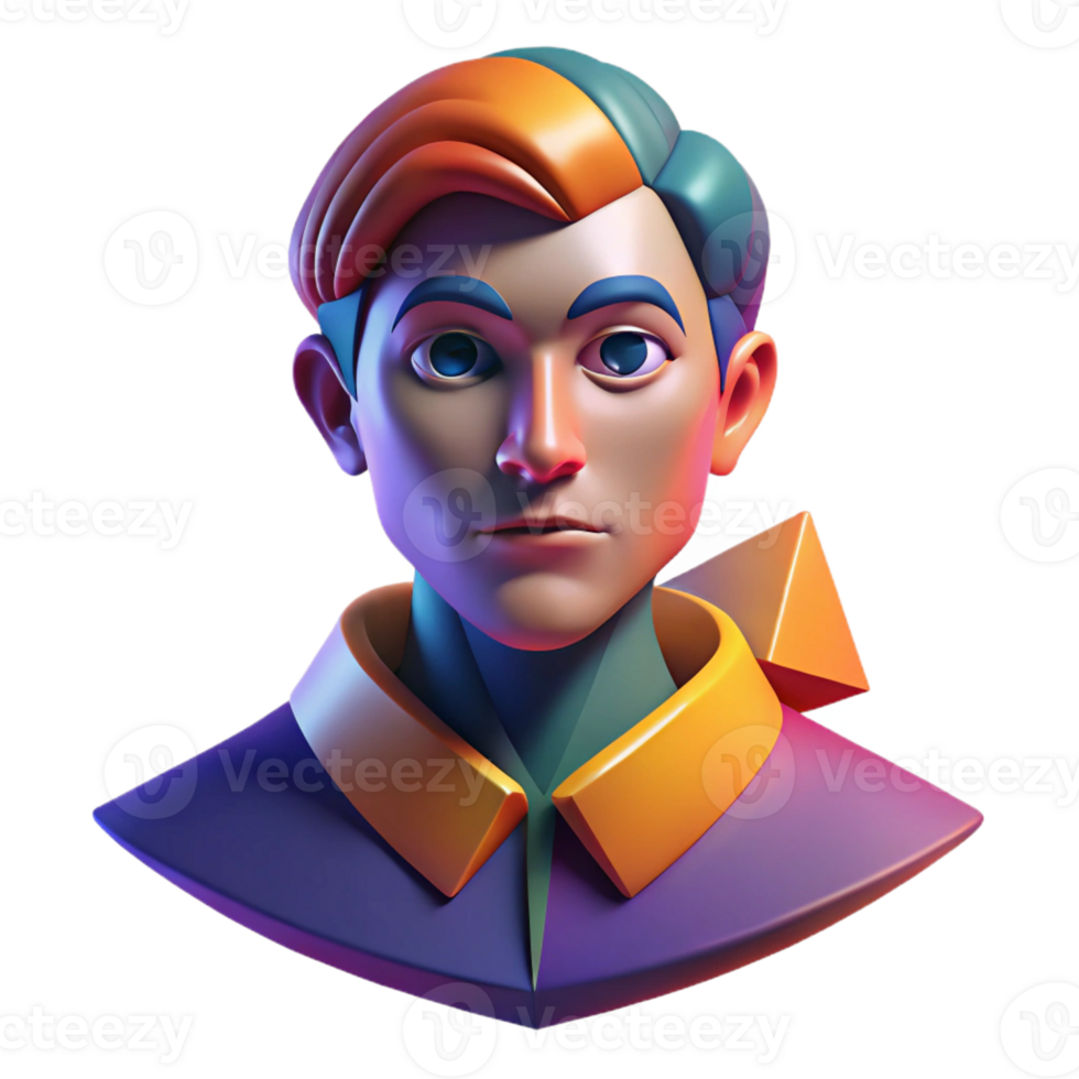magnificent abstract An abstract portrait, composed of geometric shapes and vibrant colors, illuminated by a dramatic, chiaroscuro lighting genuine png
