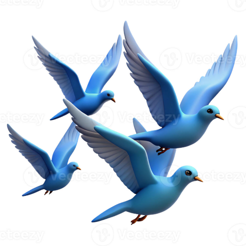 impressive modern A group of birds flying in formation against a clear blue sky, dynamic and graceful, wildlife photography genuine png