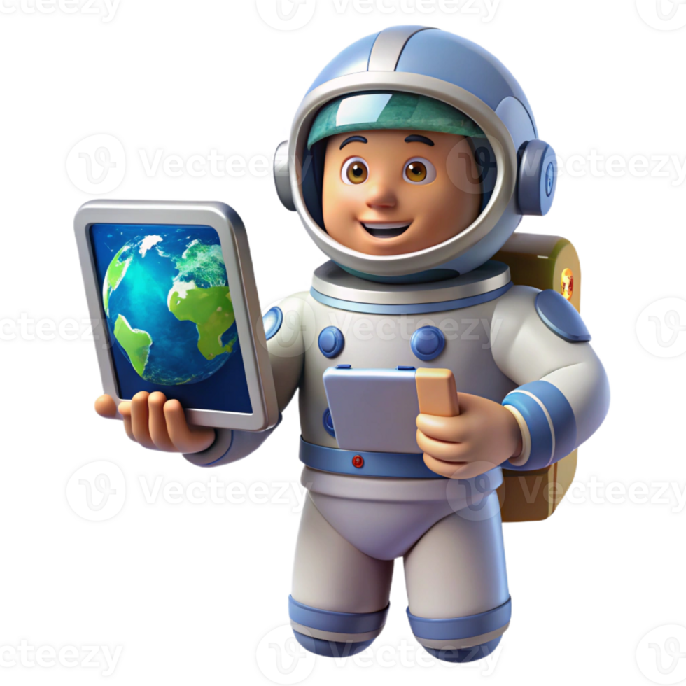 magnificent vintage A lone astronaut holding a transparent tablet displaying Earth, starry backdrop visible through the tablet, realistic lighting, digital painting style detailed png