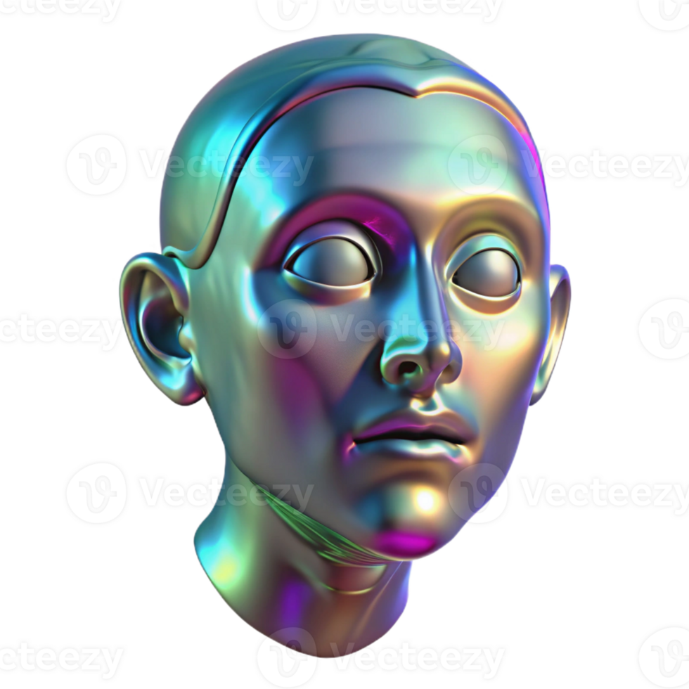 beautiful minimalist A holographic projection of a human face, glitching and distorting, dark background with dramatic spotlighting, surrealism style authentic png