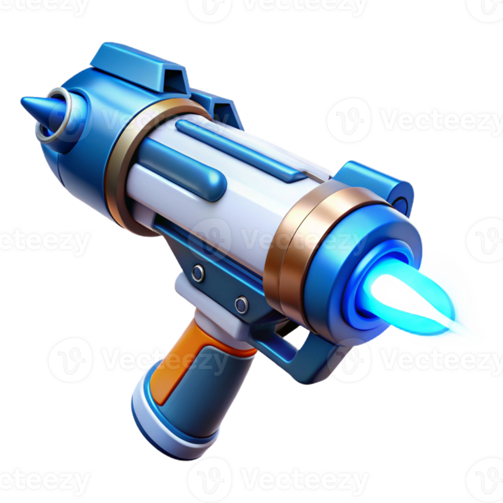 vibrant vintage A futuristic weapon firing a beam of energy, glowing blue and white, dynamic lighting, science fiction illustration style authentic png