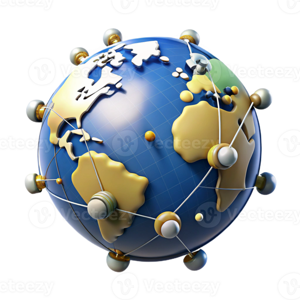 dramatic artistic A network of interconnected satellites orbiting Earth, realistic lighting, space photography style authentic png