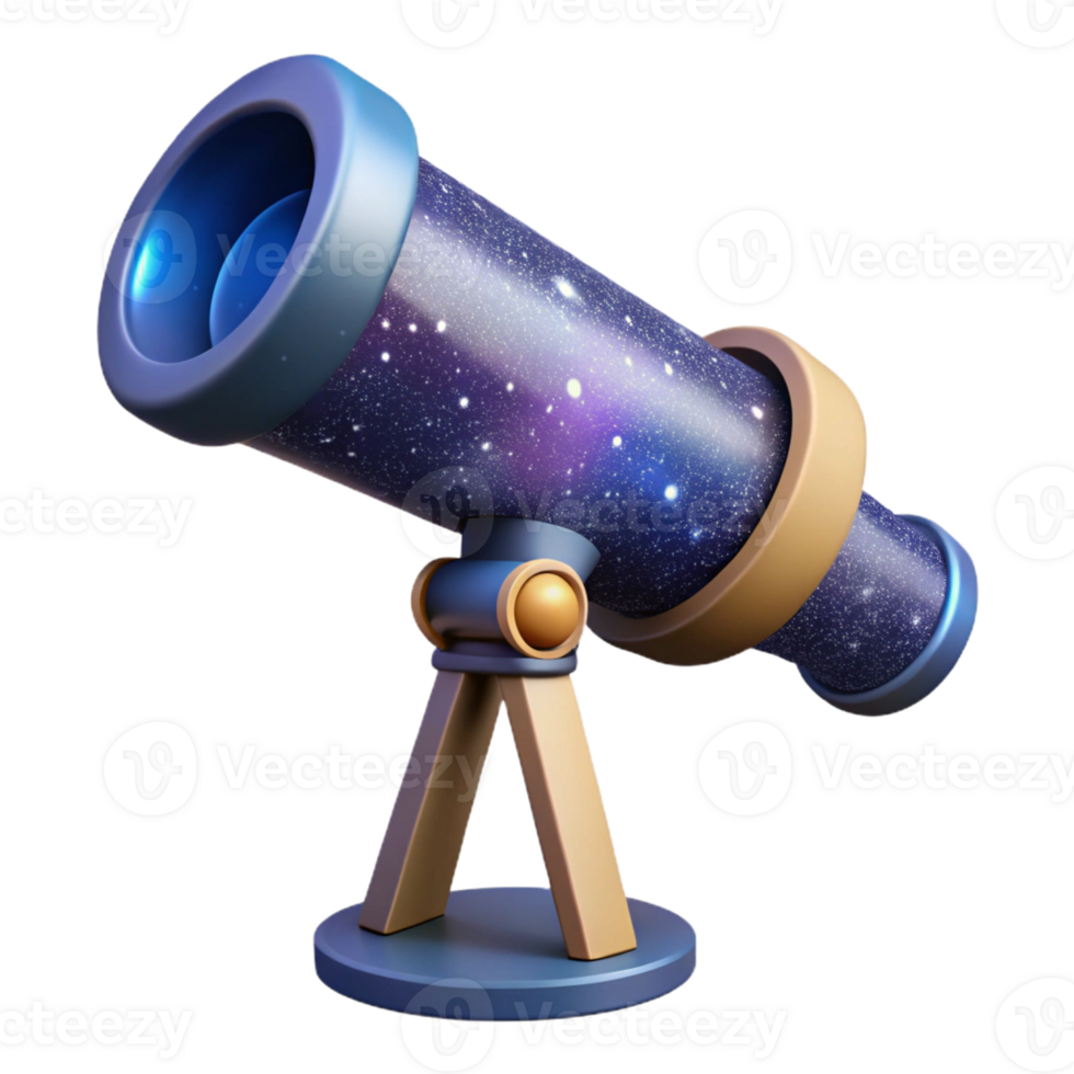 elegant modern A telescope pointed towards a distant galaxy, detailed textures, starry night sky, astrophotography style genuine png