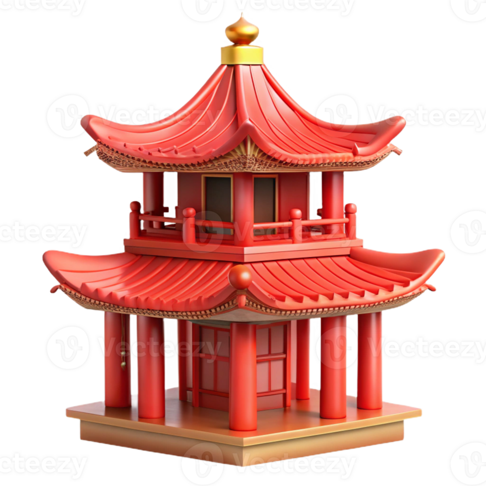 serene classic A traditional Chinese pagoda with intricate carvings and red lacquer, soft morning light, serene, detailed png