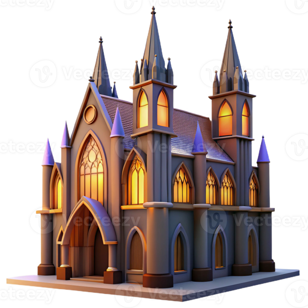 beautiful abstract A medieval cathedral with stained glass windows and soaring arches, dramatic lighting, Gothic, genuine png