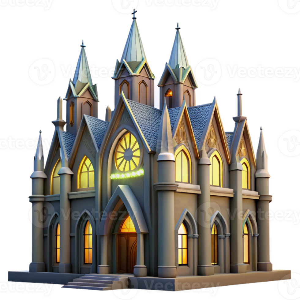 impressive abstract A medieval cathedral with stained glass windows and soaring arches, dramatic lighting, Gothic, high quality png