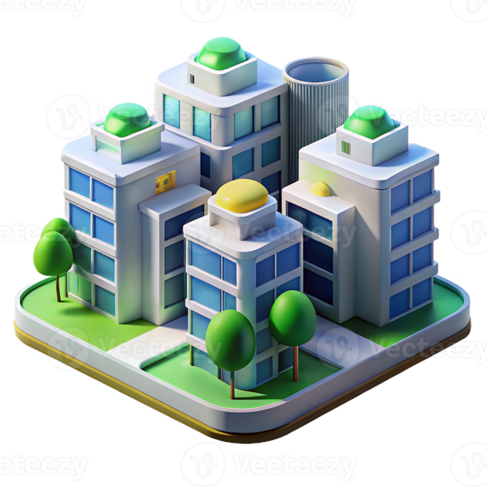 serene artistic A futuristic apartment complex with modular units and green spaces, bright sunlight, utopian, genuine png