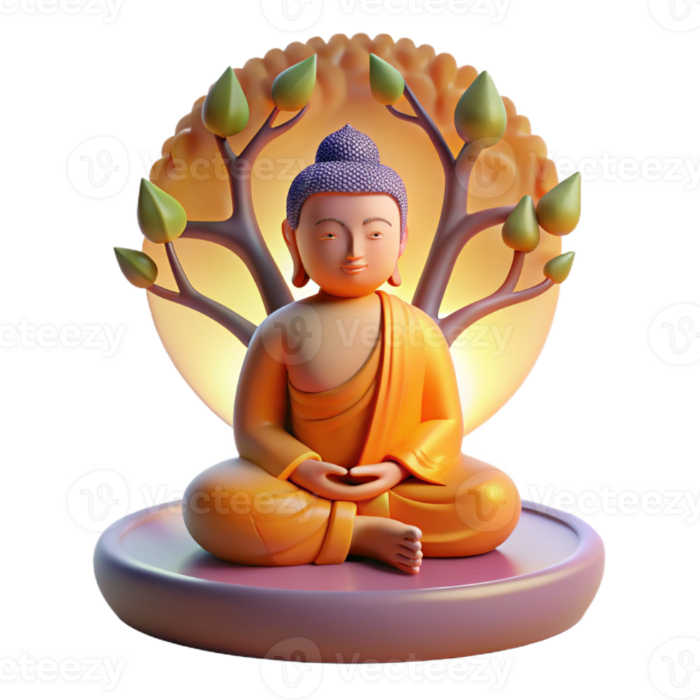 serene rustic A serene Buddha meditating under the Bodhi tree, bathed in the soft glow of dawn, intricate Thangka painting style authentic png
