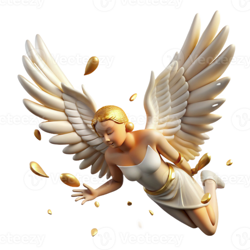 extraordinary classic A winged Icarus falling from the sky, feathers scattered, sunlight reflecting off the melting wax, Pre-Raphaelite style professional png