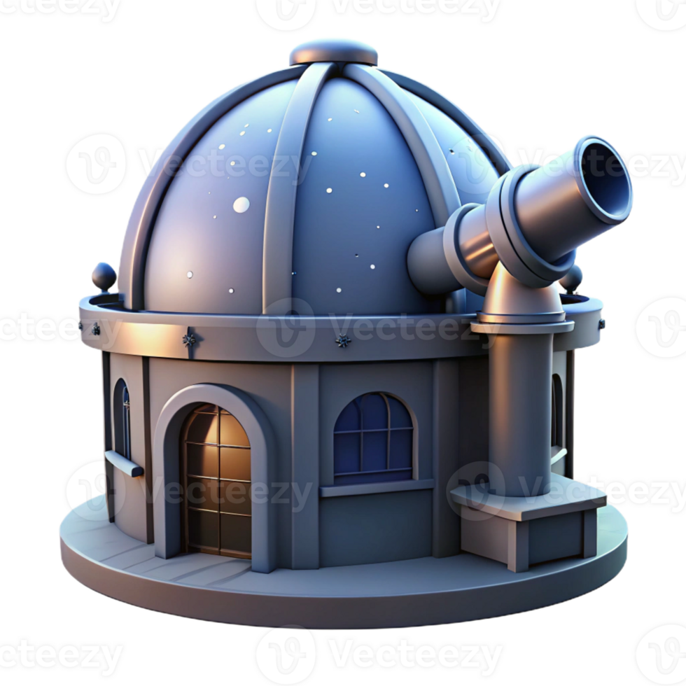 stunning vintage An abandoned observatory with a large telescope, starry night sky, mysterious, genuine png