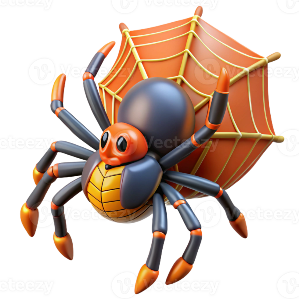 elegant rustic A mischievous Anansi the Spider spinning a web of intricate design, vibrant African folk art style 4K png
