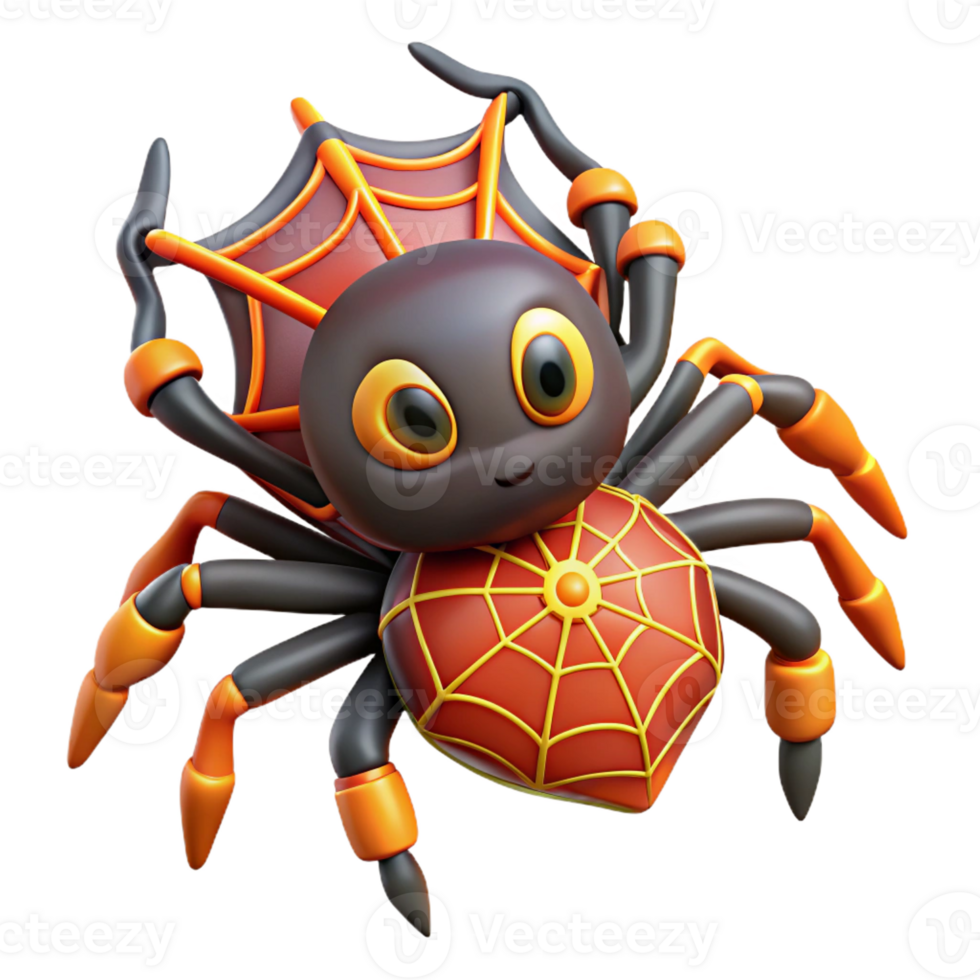magnificent artistic A mischievous Anansi the Spider spinning a web of intricate design, vibrant African folk art style genuine png